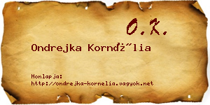 Ondrejka Kornélia névjegykártya